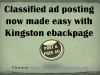Classified ad posting now made easy with Kingston ebackpage 