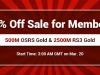  RSorder 2500M RS3 Gold with 50% Discount Offered for Members on Mar.20