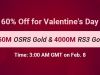 RSorder 60% Off for Valentine's Day: Buy 60% Off RuneScape Gold for Sale on Feb. 8