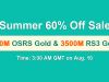 Amazing Price 60% Off RS 3 Gold to Buy from RSorder Summer Sale on Aug 10