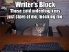 Writer's Block is a Meanie!