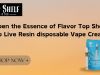 Open the Essence of Flavor Top Shelf Distro Live Resin disposable Vape Creations