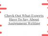 Check Out What Experts Have To Say About Assignment Writing