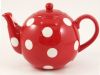  Red Polka-Dotted Teapots